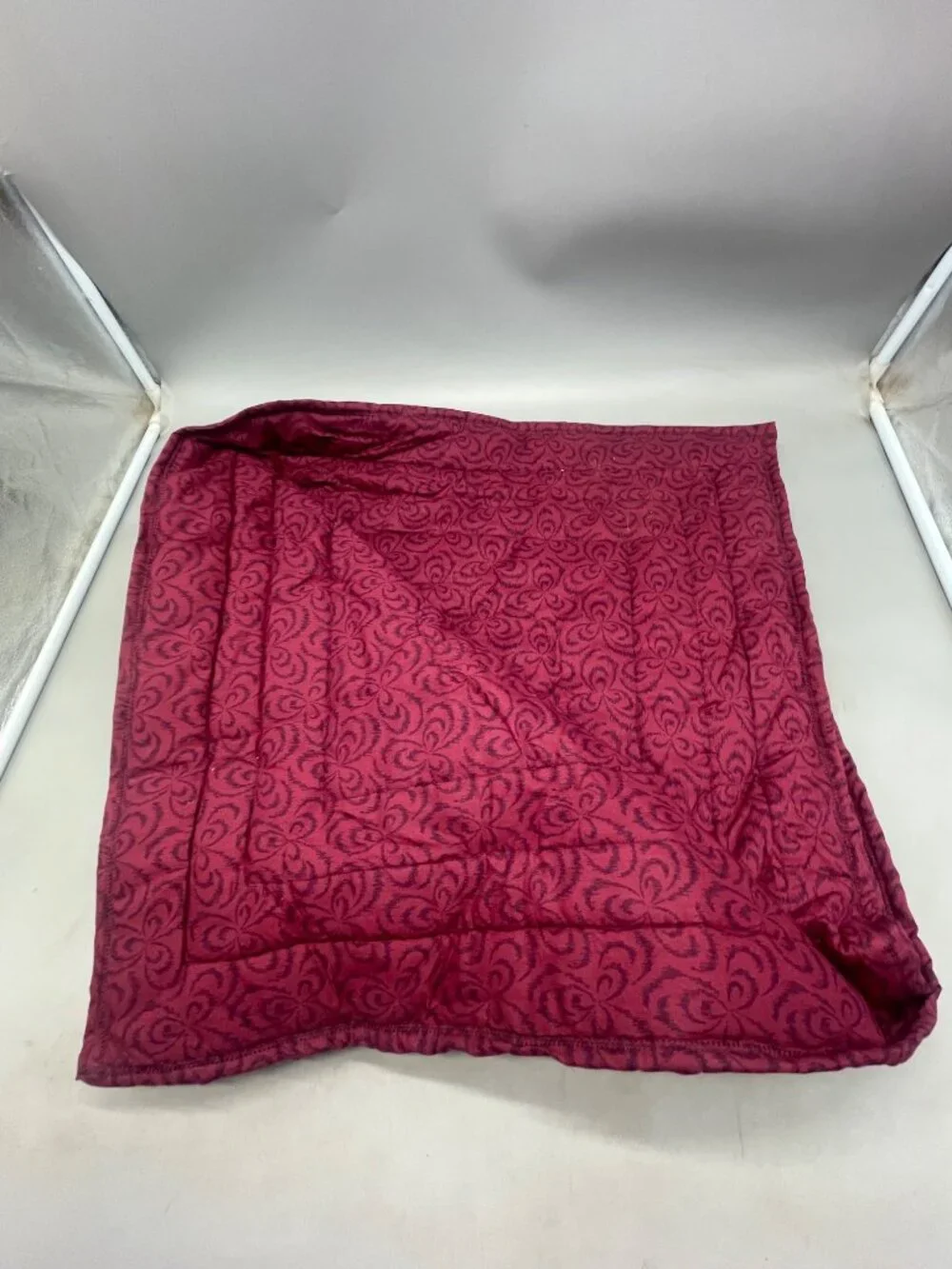 handmade baby blanket throw fashioned by Peggy Hanson patchwork floral red READ